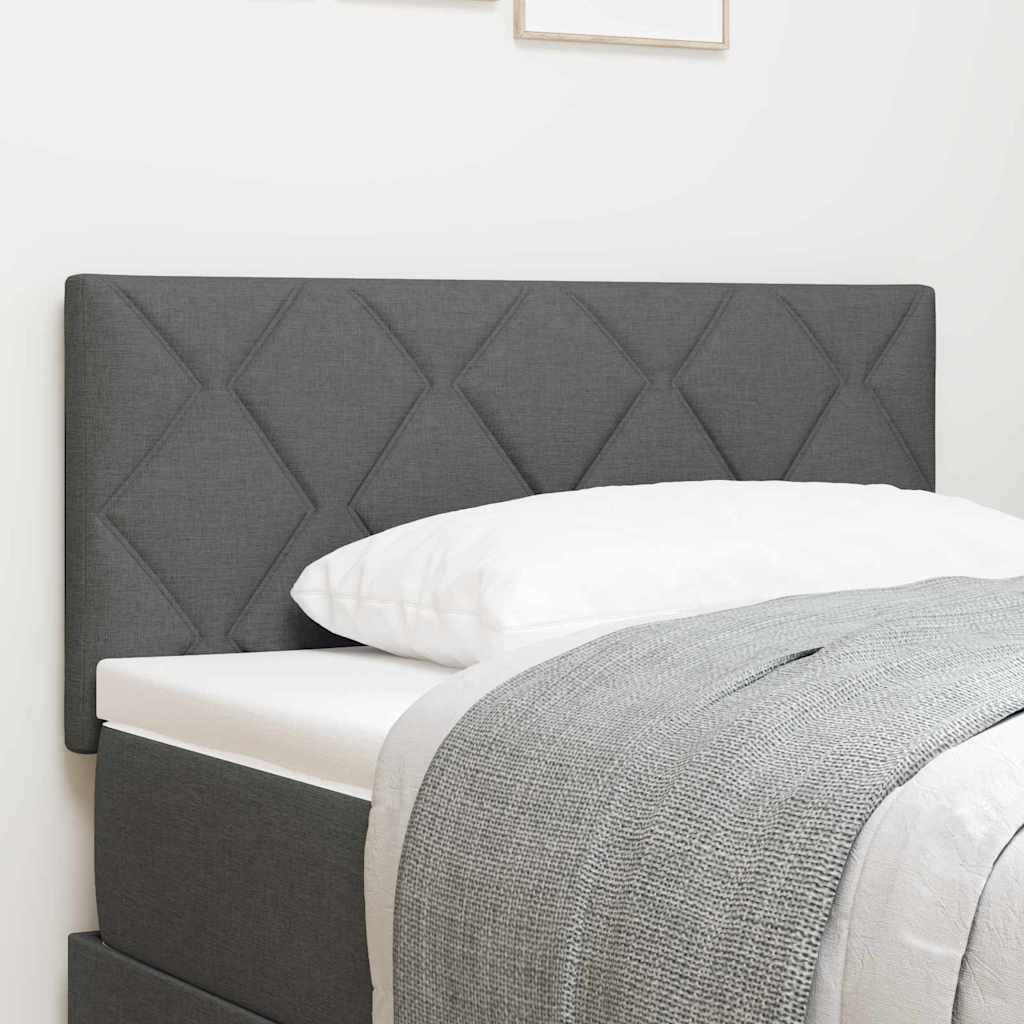 Headboard with LED Strip Lights Adjustable Grey 90 cm Fabric